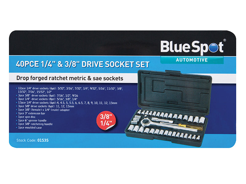 Mixed Drive Socket Set, 40 Piece                                                