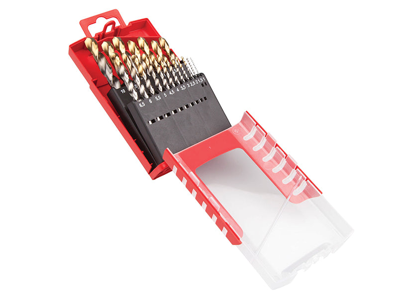 A095 Compact Set HSS TiN Drill Set of 19 1.0-10 x 0.5mm                         