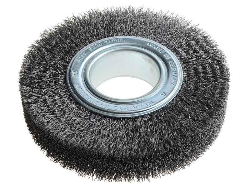Wheel Brush D250mm x W30-35 x 100 Bore Steel Wire 0.30 + Adaptors Set 4 +1