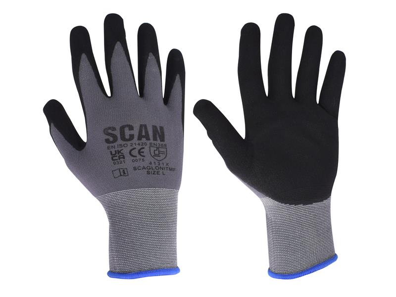 Breathable Microfoam Nitrile Gloves - L (Size 9)