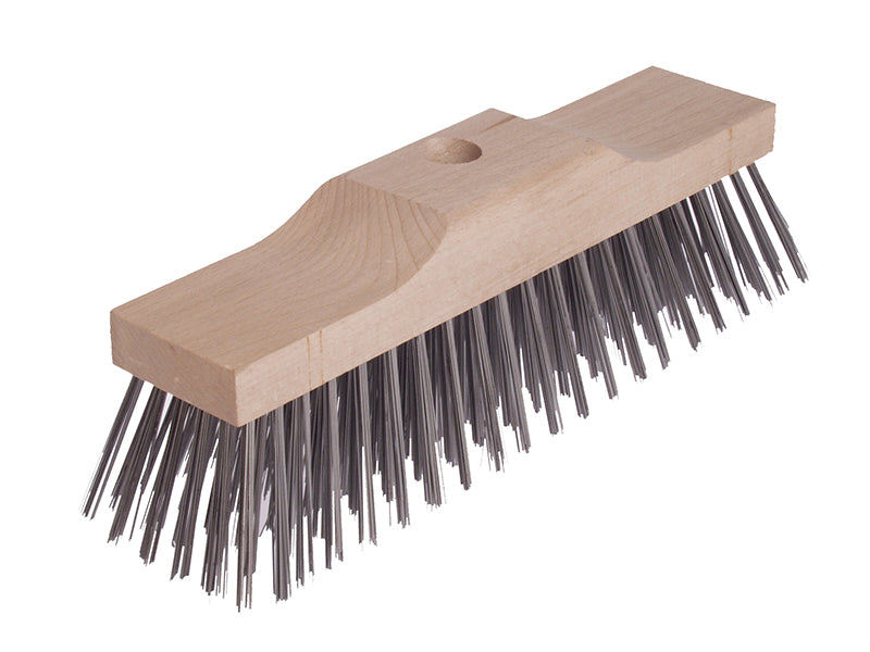 Raised Wooden Stock Broom Head 6 Row Steel Wire 220 x 60mm