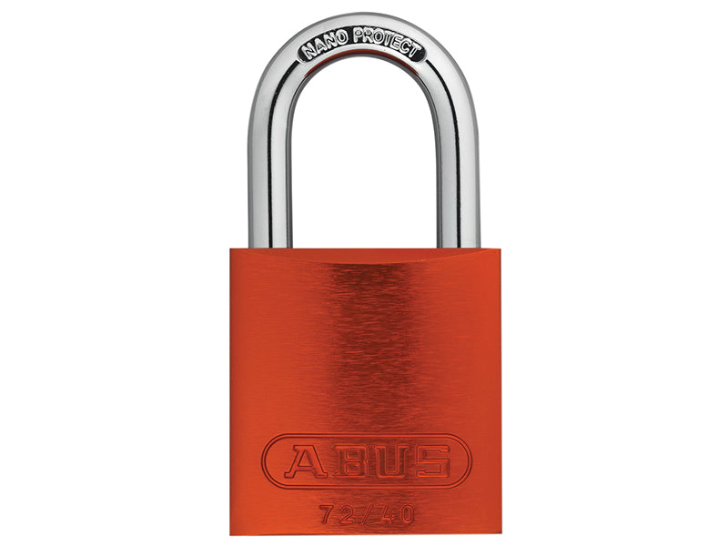 72/40mm Aluminium Padlock Orange Keyed Alike TT02767                            