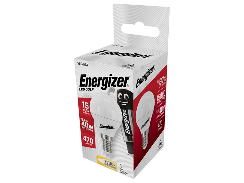 LED SES (E14) Opal Golf Non-Dimmable Bulb, Warm White 470 lm 5.2W