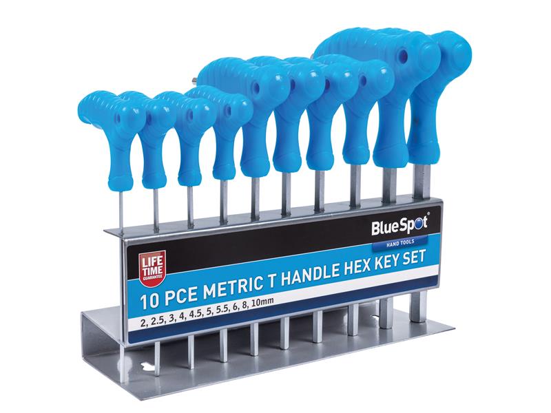 Metric T-Handle Hex Key Set, 10 Piece                                           