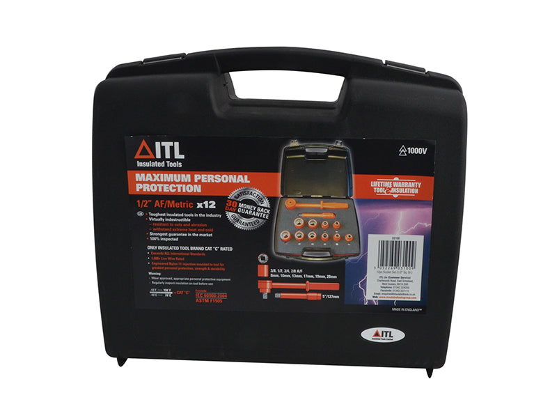 Insulated Socket Set of 12 1/2in Drive                                          