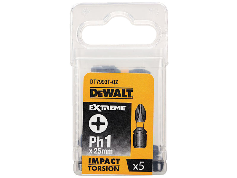 Impact Torsion Bits PH1 x 25mm (Pack 5)                                         