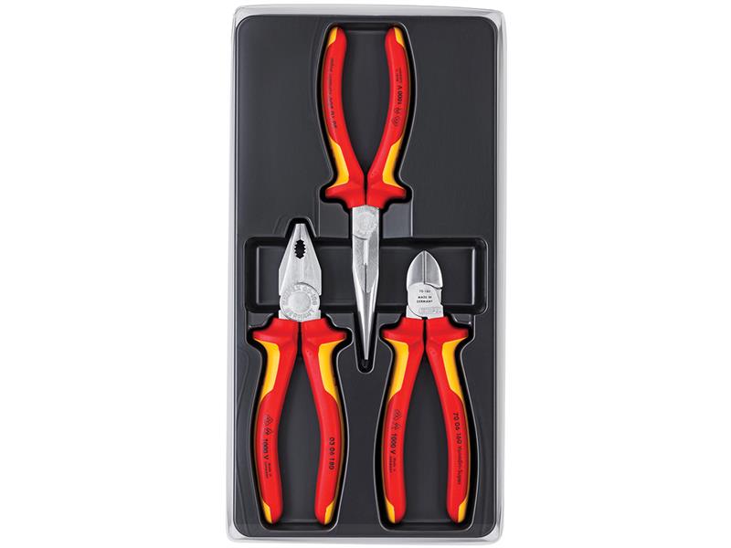 00 20 12 Elektro VDE Pliers Set, 3 Piece                                        