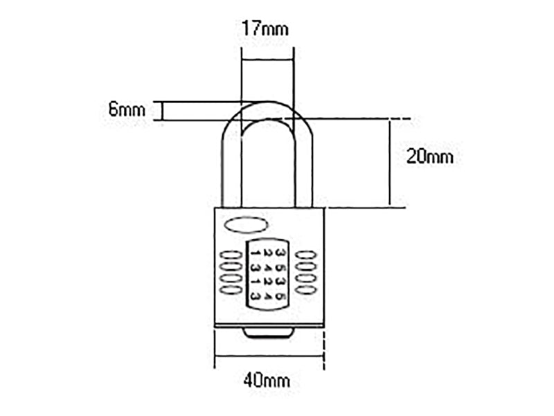 CP60 Combination Padlock 5-Wheel 60mm Close Shackle