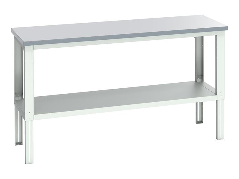 Cubio Adjustable Bench with Shelf, Laminate Top 2000 x 750mm