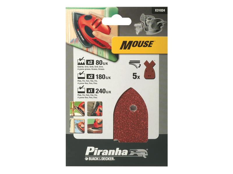 X31024 Mouse Sanding Sheets Assorted (Pack 5)                                   