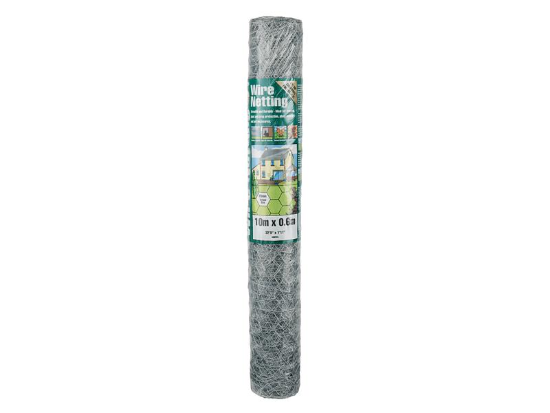 Galvanised Wire Netting 25mm² Hexagon, 10 x 0.6m                                
