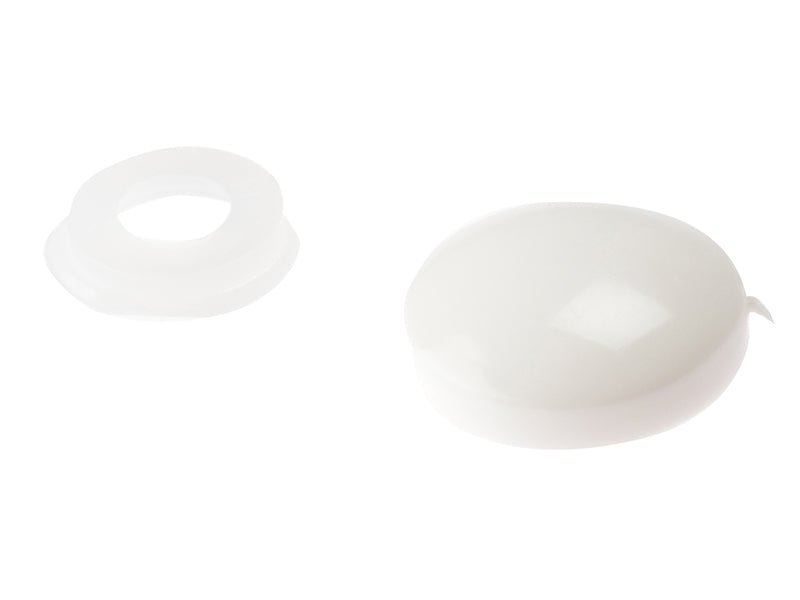 Domed Cover Cap White No. 6-8 Bag 25                                            