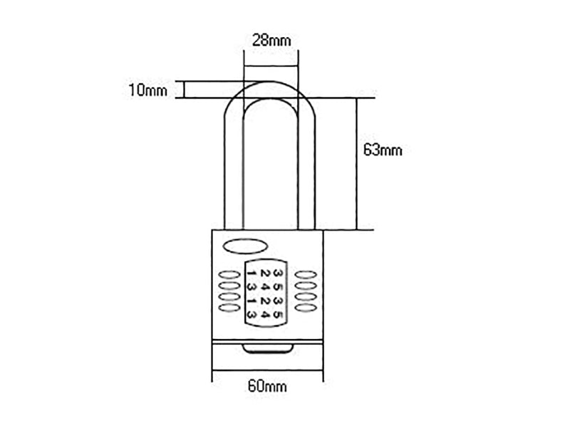 CP60 Combination Padlock 5-Wheel 60mm Close Shackle
