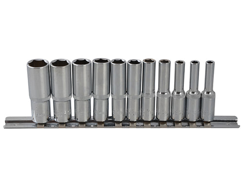 1/4in Drive Deep Socket Set, 11 Piece                                           