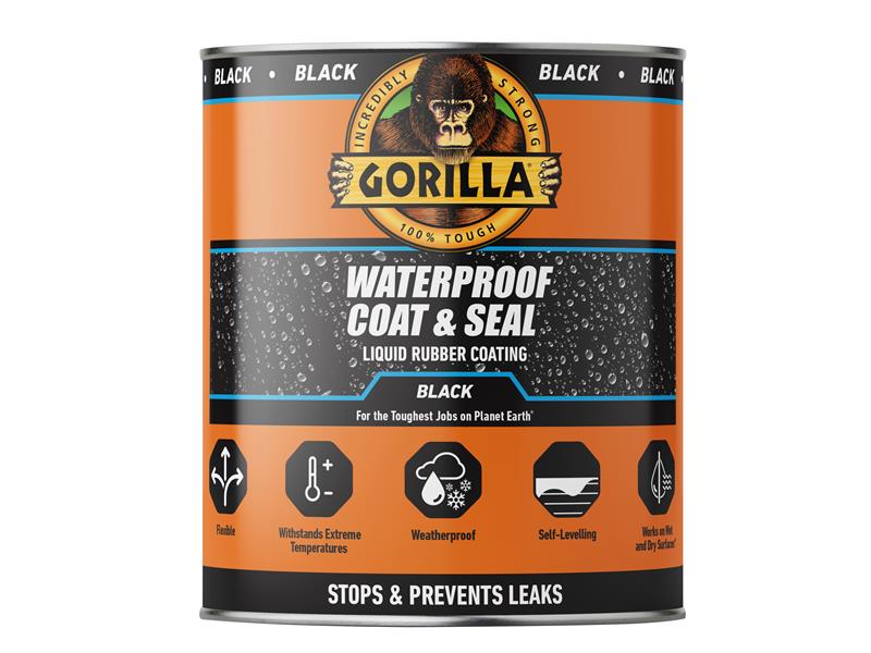 Waterproof Coat & Seal Liquid Rubber Coating Black 946ml                        