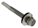 TechFast Roofing Sheet to Steel Hex Screw & Washer No.3 Tip 5.5 x 75mm Box 100