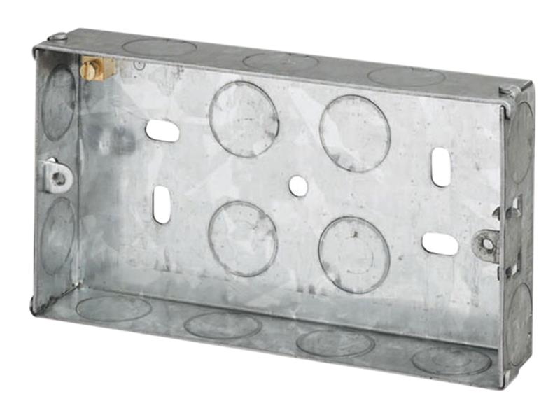 Metal Back Box 2-Gang 25mm                                                      