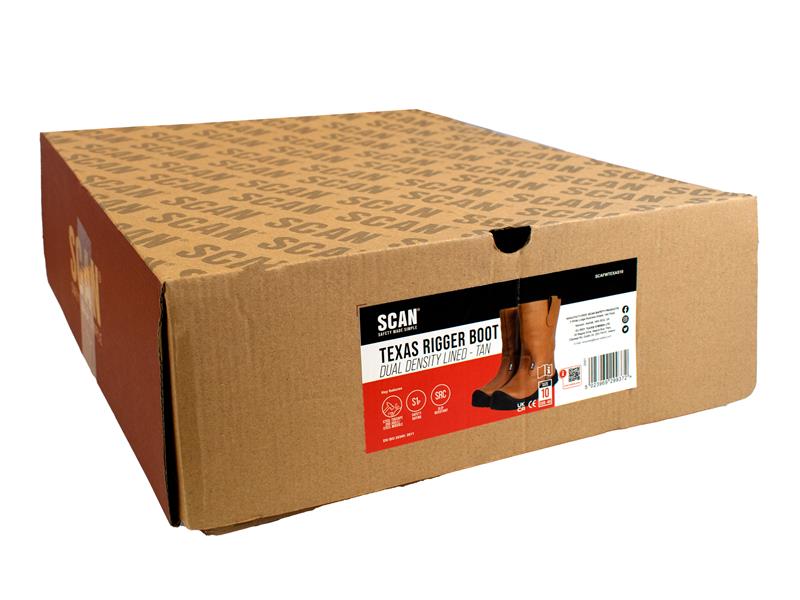 Texas Lined Rigger Boots Tan UK 9 EUR 43