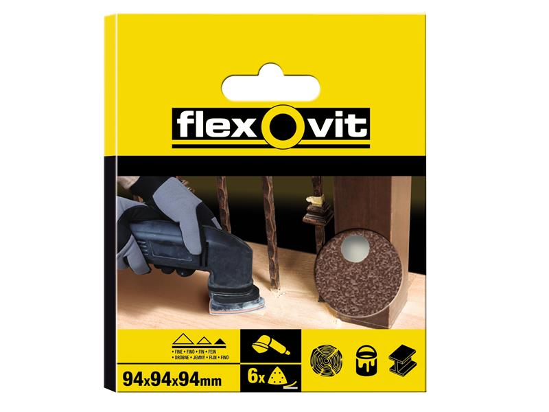 Delta Hook & Loop Sanding Sheet 94mm Assorted (Pack 6)