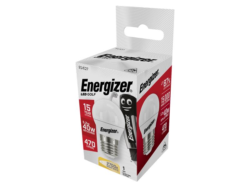 LED SES (E14) Opal Golf Non-Dimmable Bulb, Warm White 470 lm 5.2W