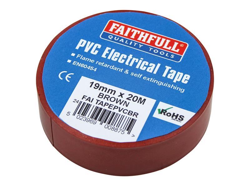 PVC Electrical Tape Brown 19mm x 20m                                            