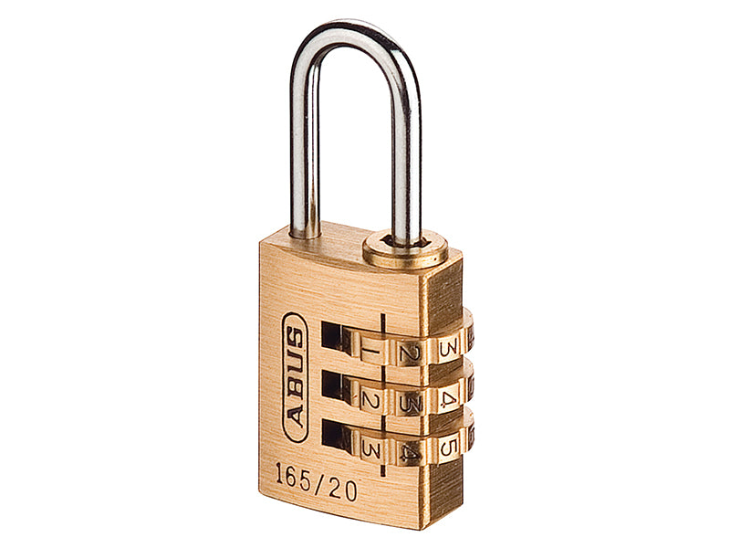165/20 20mm Solid Brass Body Combination Padlock (3-Digit) Carded               