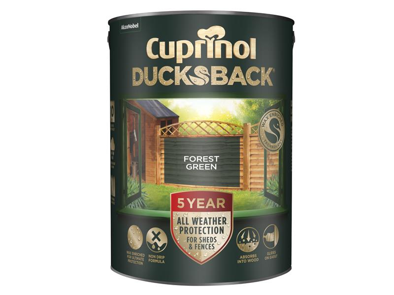 Ducksback 5 Year Waterproof for Sheds & Fences Forest Green 5 litre             