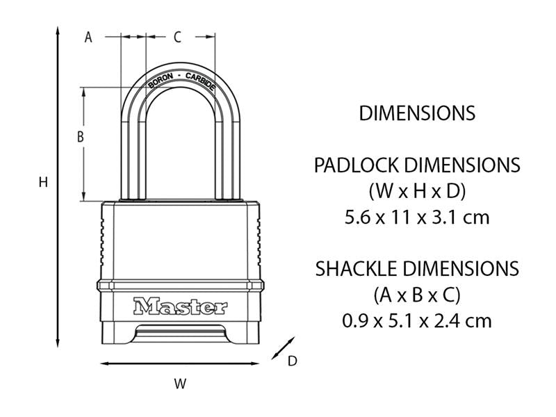 Excell™ 4-Digit Combination 50mm Padlock - 51mm Shackle
