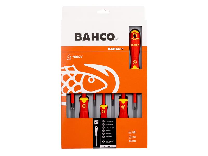 B220.027 BAHCOFIT Insulated Screwdriver Set, 7 Piece                            