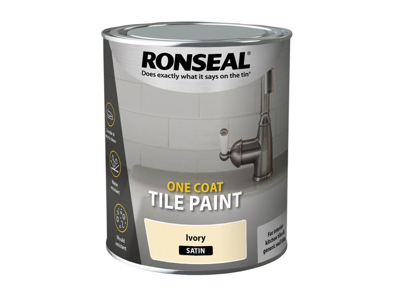 One Coat Tile Paint White Satin 750ml
