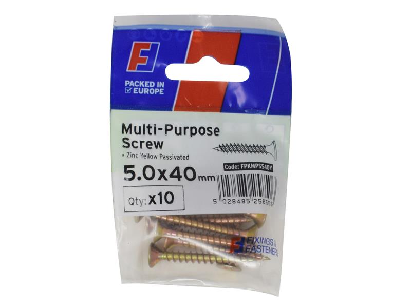 Multi-Purpose Pozi Screw CSK ST ZYP 5.0 x 90mm ForgePack 10