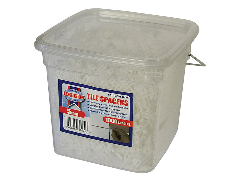 Tile Spacer Long Leg 5mm (Tub 1000)                                             