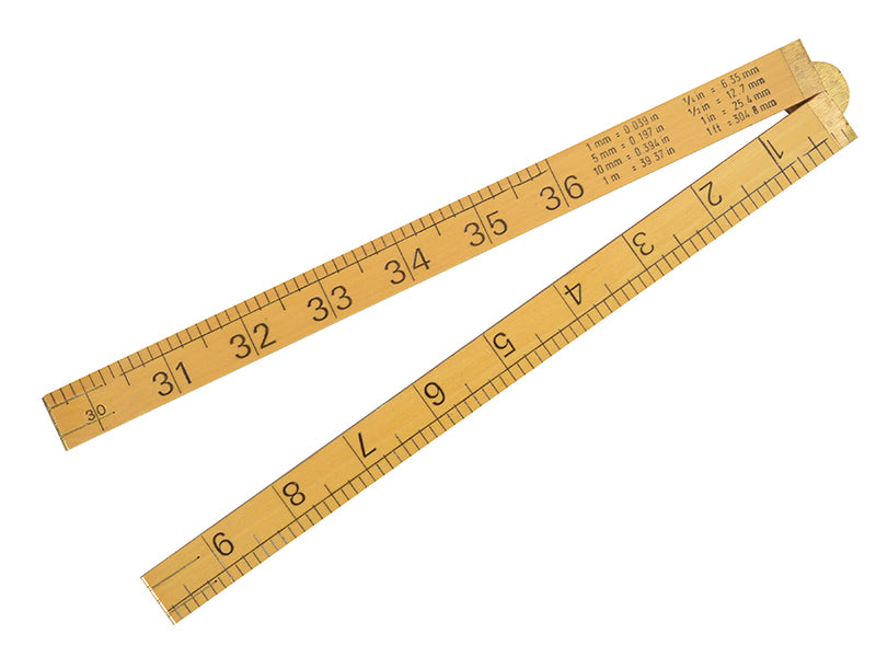 Wooden 4 Fold Rule 1m / 39in (Loose)