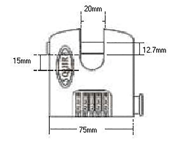 SHCB75 Stronghold Re-Codable Padlock 5-Wheel                                    