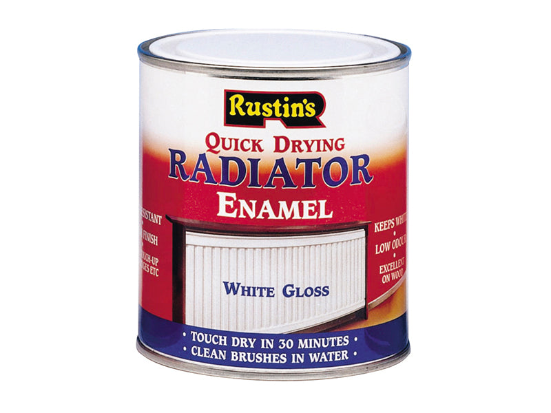 Quick Dry Radiator Enamel Paint Satin White 500ml