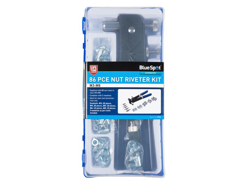 Nut Riveter Kit (M3-M8) 86 Piece                                                