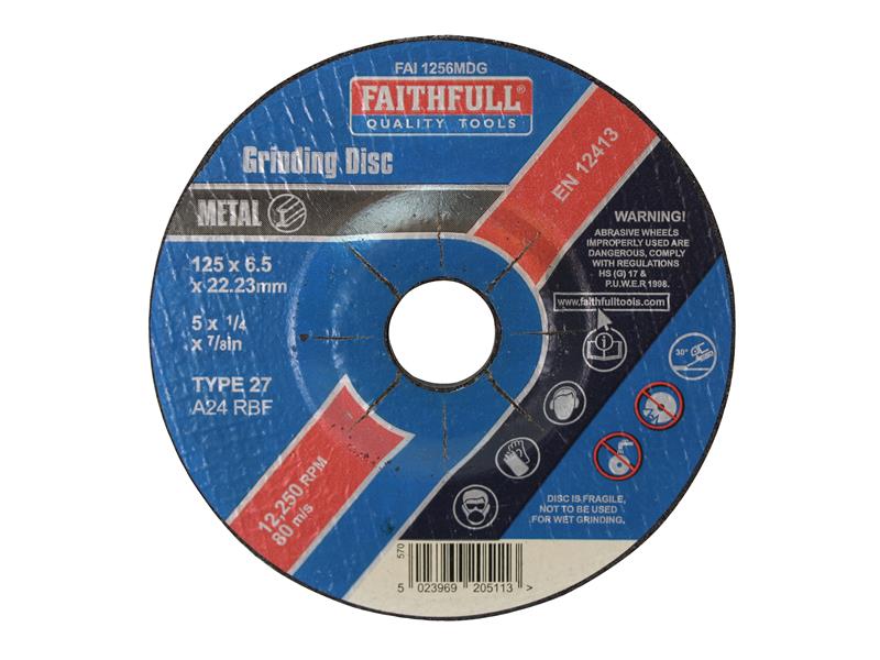 Depressed Centre Metal Grinding Disc 230 x 6.4 x 22.23mm