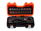 S Type Ratchet Ring Wrench & Adaptor Set, 29 Piece                              
