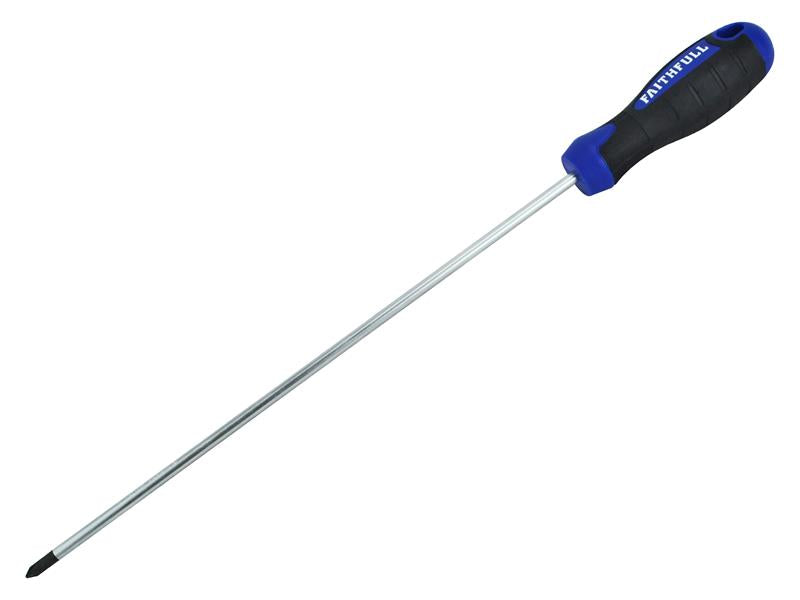 Soft Grip Screwdriver Pozidriv Tip PZ2 x 250mm Long Reach                       