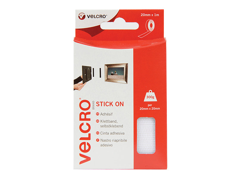 VELCRO® Brand Stick On Tape 20mm x 10m Black