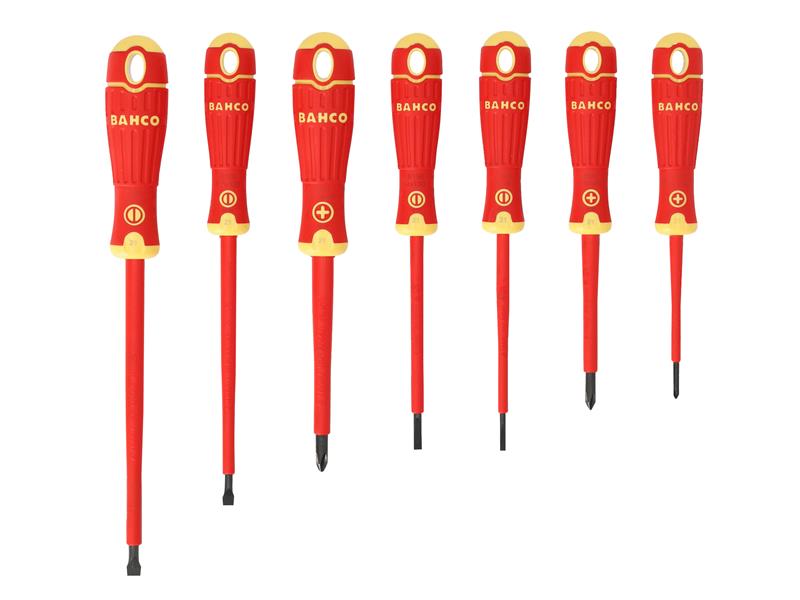 B220.007 BAHCOFIT Insulated Screwdriver Set, 7 Piece                            