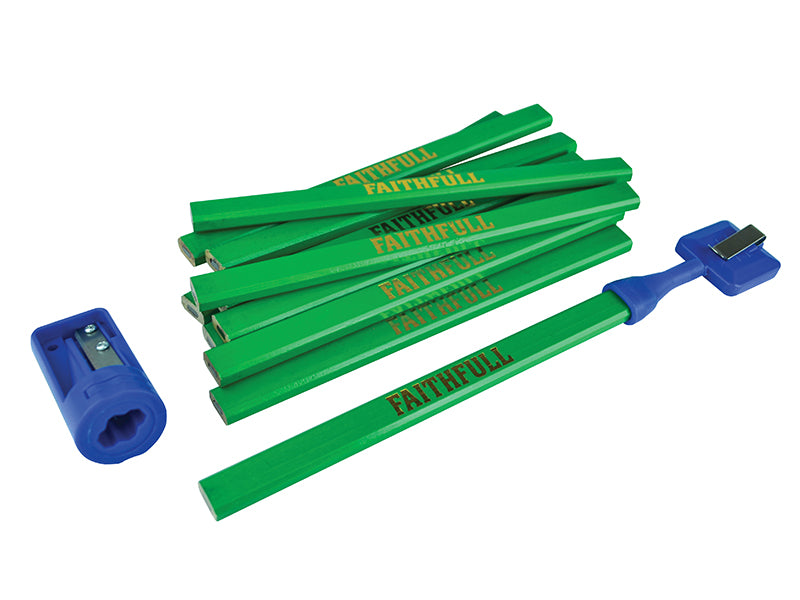 Carpenter's Pencil Kit Green / Hard (Pack 12)                                   