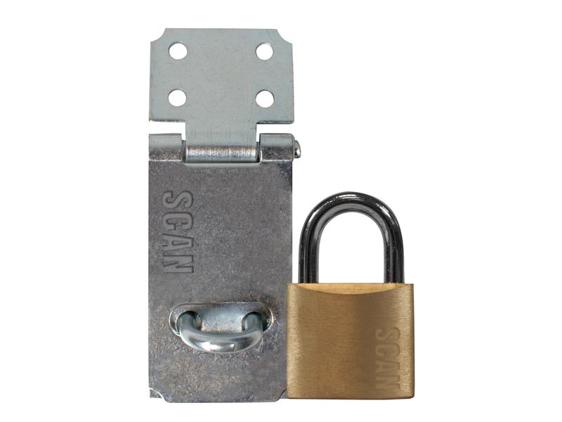 Hasp and Staple 89mm + 40mm Padlock