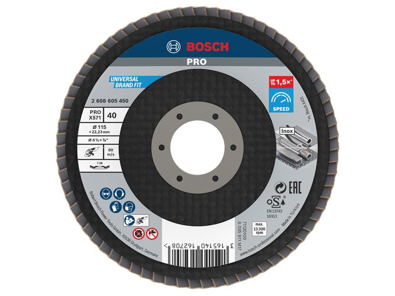 PRO X571 Flap Disc, Angled 115 x 22.23 x G40                                    