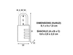 Brass Finish 40mm 4-Digit Combination Padlock