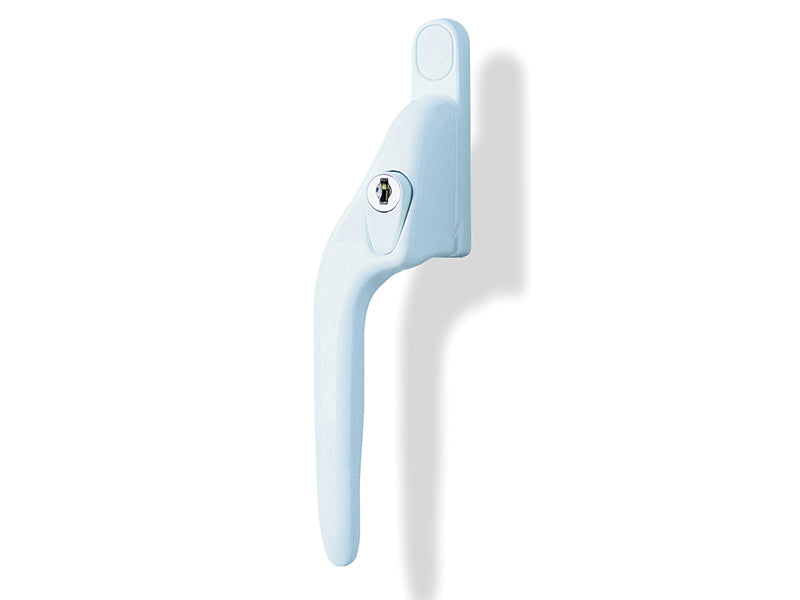 White Offset Locking PVCu Window Handle Right