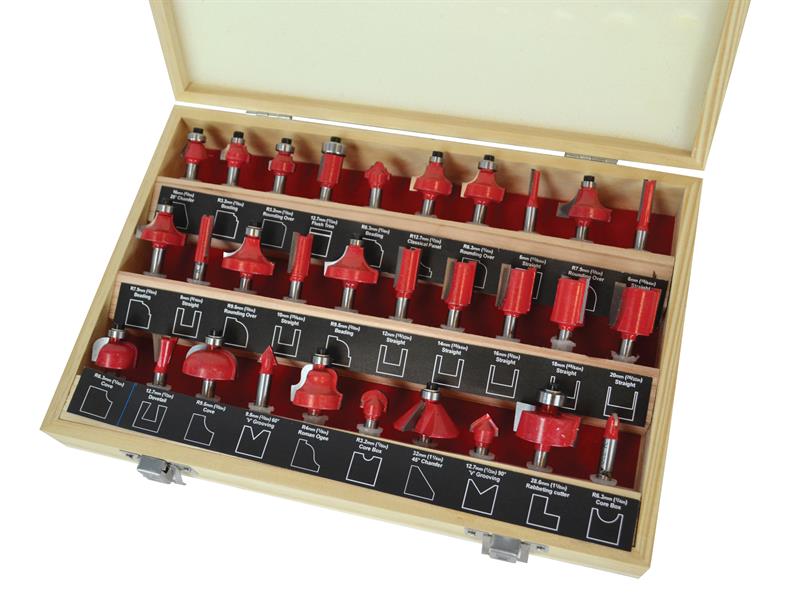 1/4in TCT Router Bit Set, 30 Piece                                              