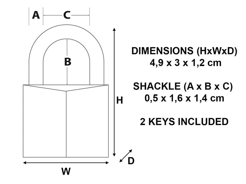 Solid Brass 70mm Padlock 6-Pin