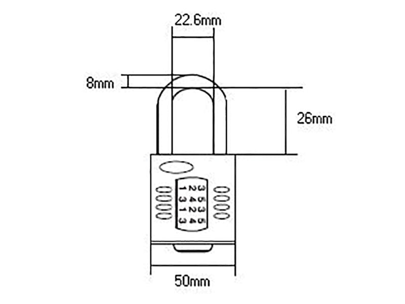 CP60 Combination Padlock 5-Wheel 60mm Close Shackle