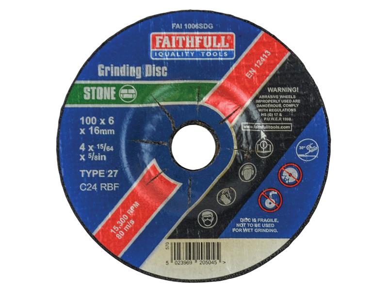 Depressed Centre Stone Grinding Disc 230 x 6 x 22.23mm